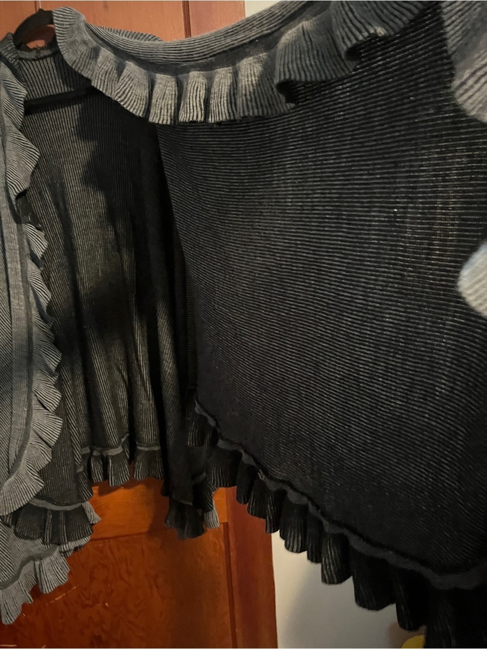 Gray Ruffle-Trim Women's Sweater Wrap - Picture 4 of 6